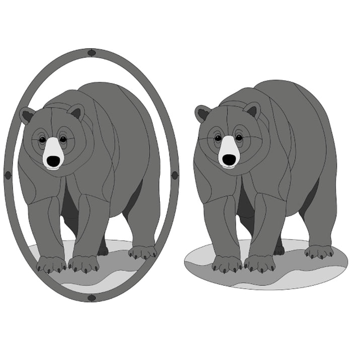 Black Bear Standing w/oval frame