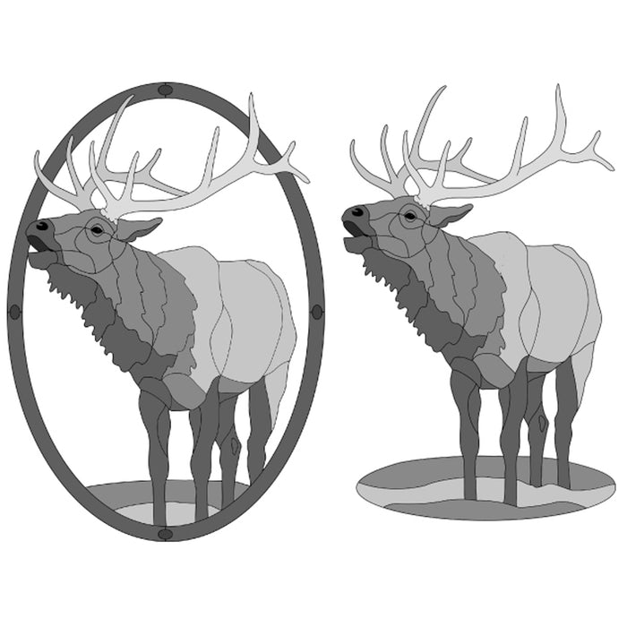 Elk Standing w/oval frame