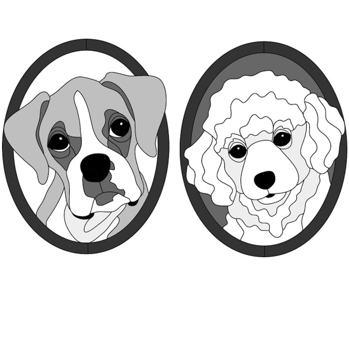 Boxer & Poodle Puppy Heads
