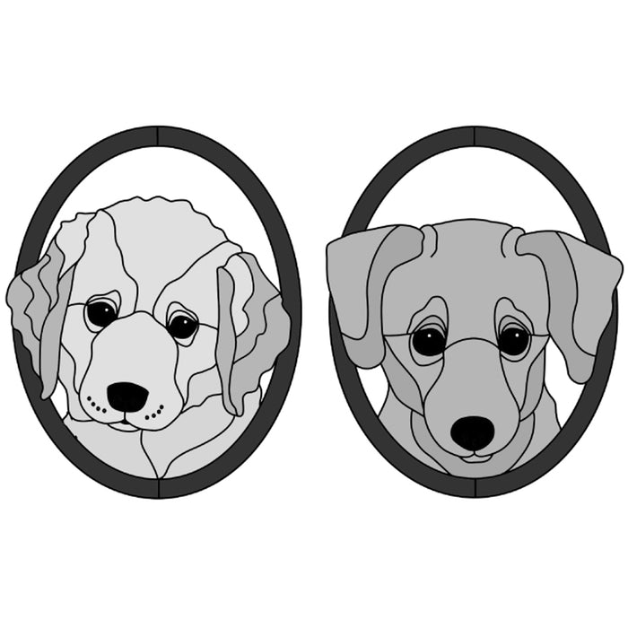 Golden Retriever & Dachshund Puppy Heads