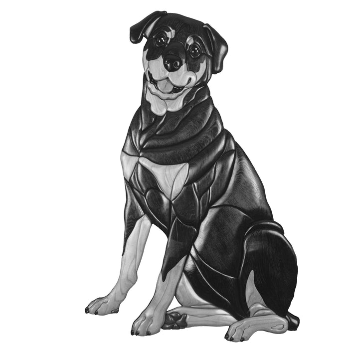 Rottweiler Sitting Lifesize