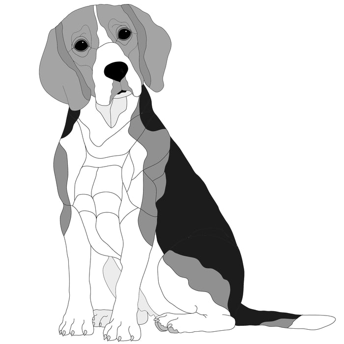 Beagle Sitting Lifesize