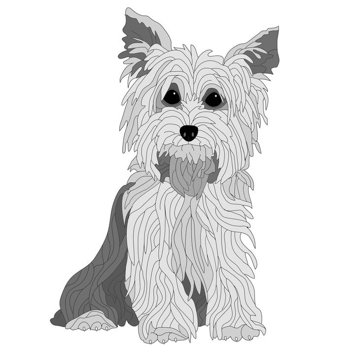 Yorkshire Terrier Sitting Lifesize Expert Pattern