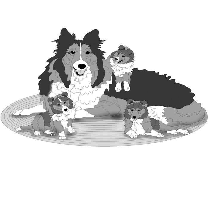 Collie and Pups Oversized