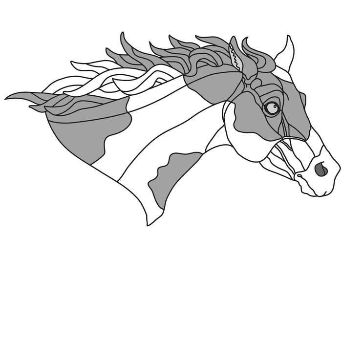 Running Paint Horse Head