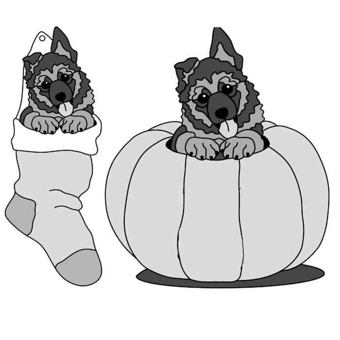 Stocking and Pumpkin Pups German Shepherd