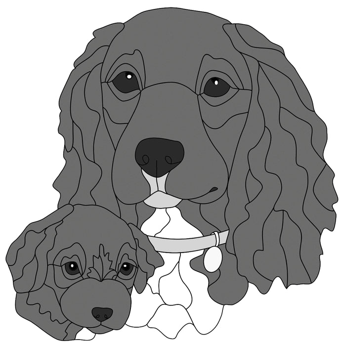 Cocker Spaniel with Pup Heads