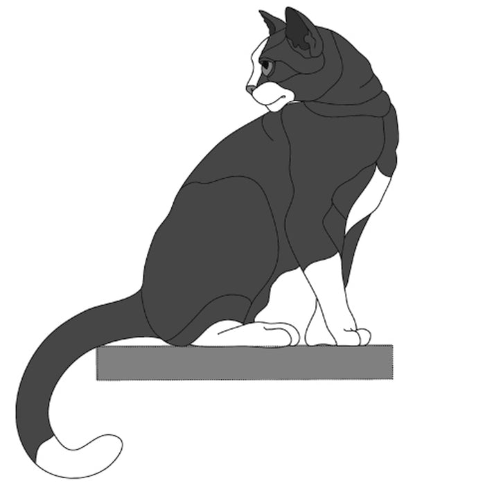 Black & White Cat Shelf Sitter