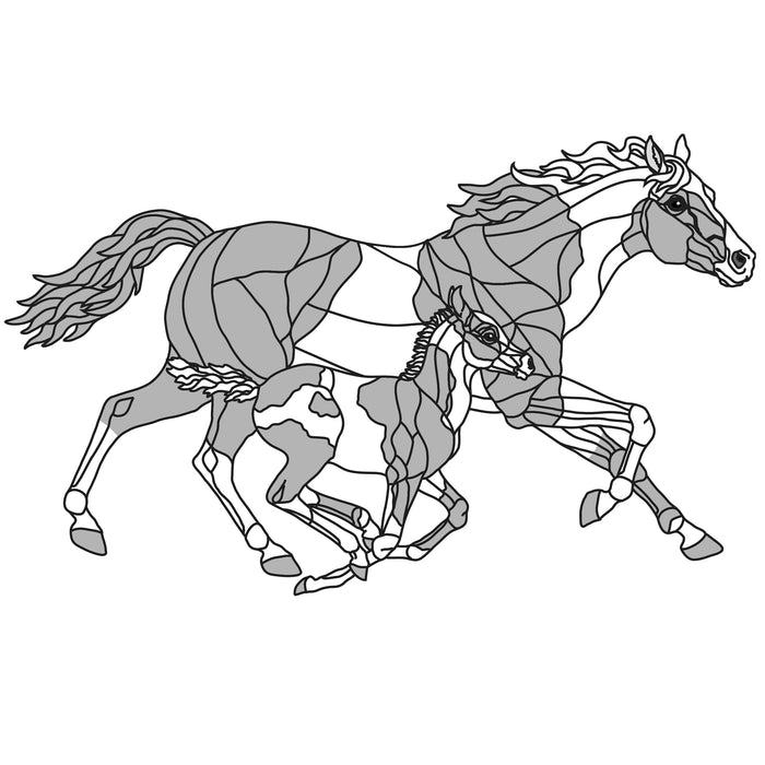 Paint Mare Horse and Colt Oversized