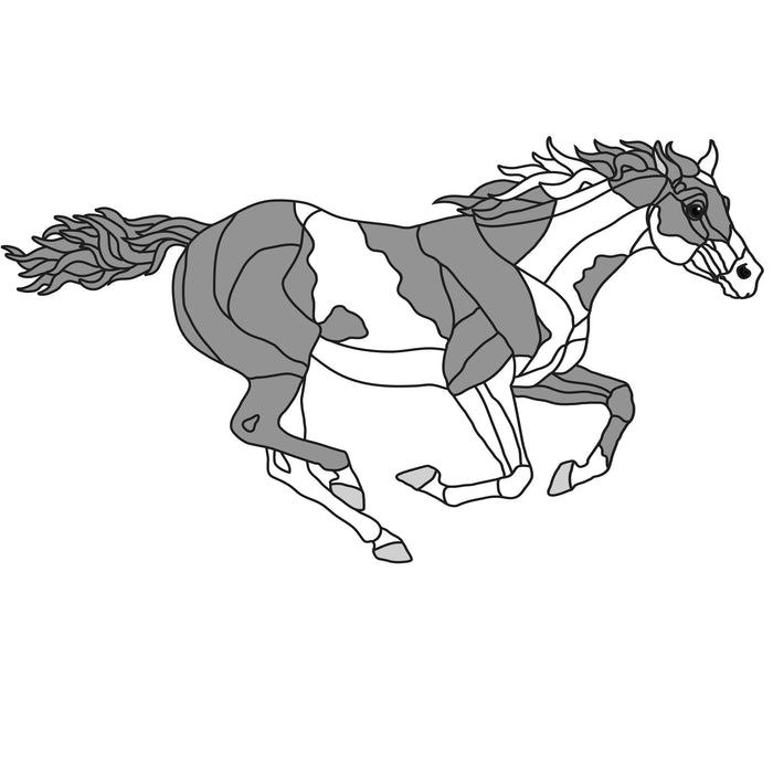 Running Paint Horse
