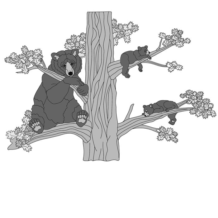 Bear and Cubs in Tree Extra Large