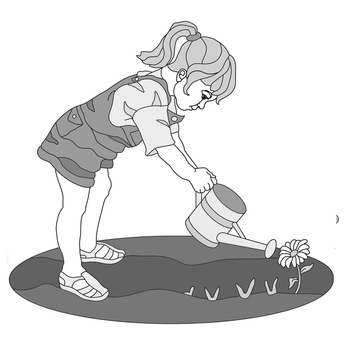 Girl with Watering Can