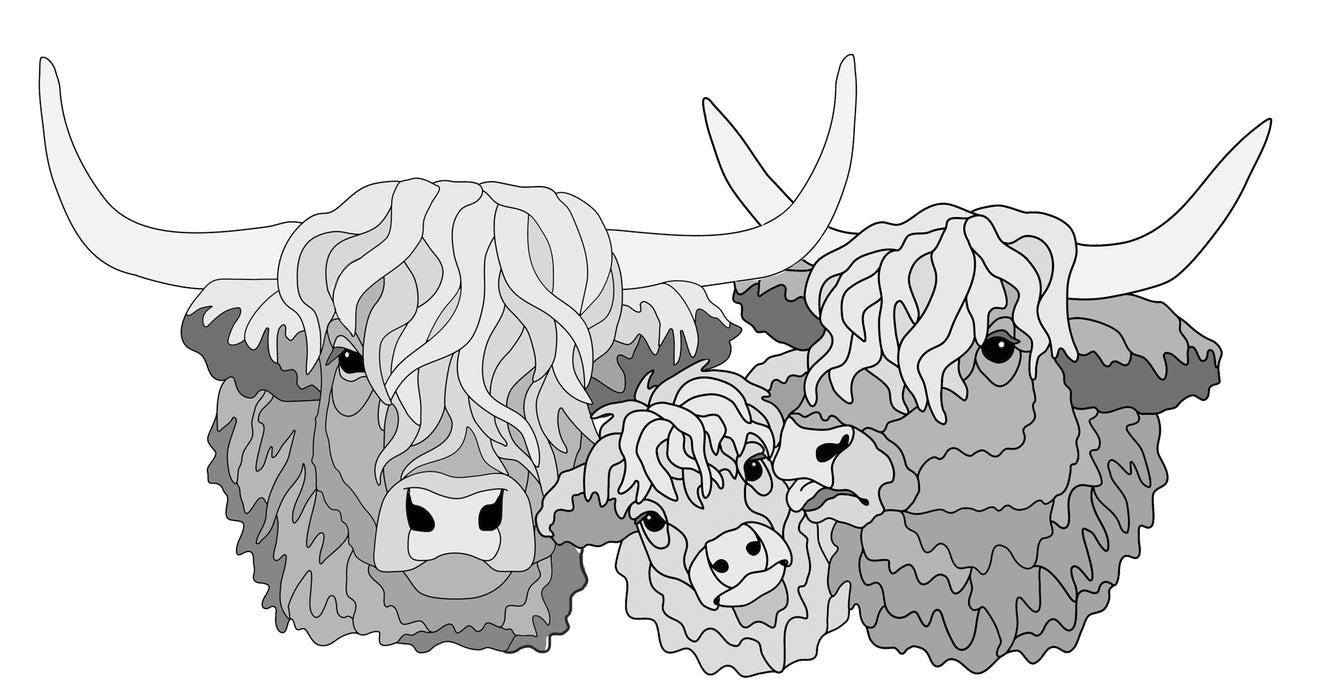 Scottish Highland Family OVER SIZED