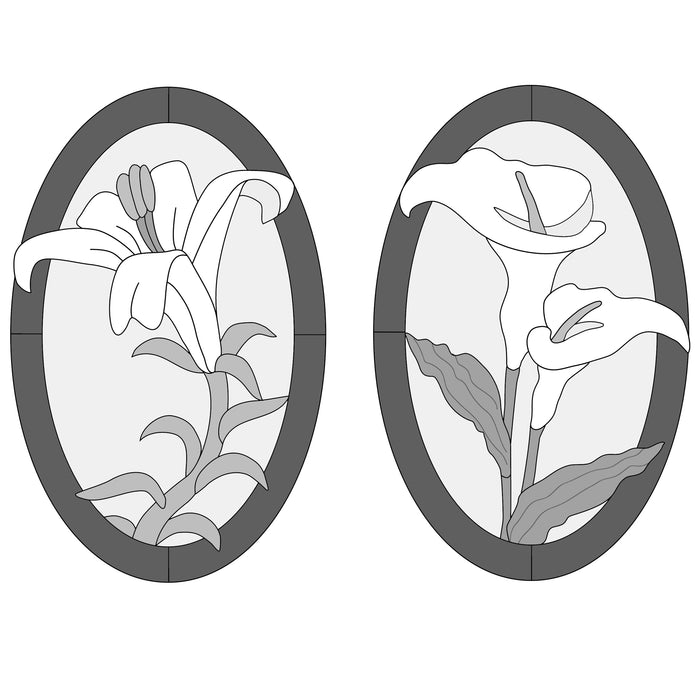 Easter Lily and Calla Lily Oval frame