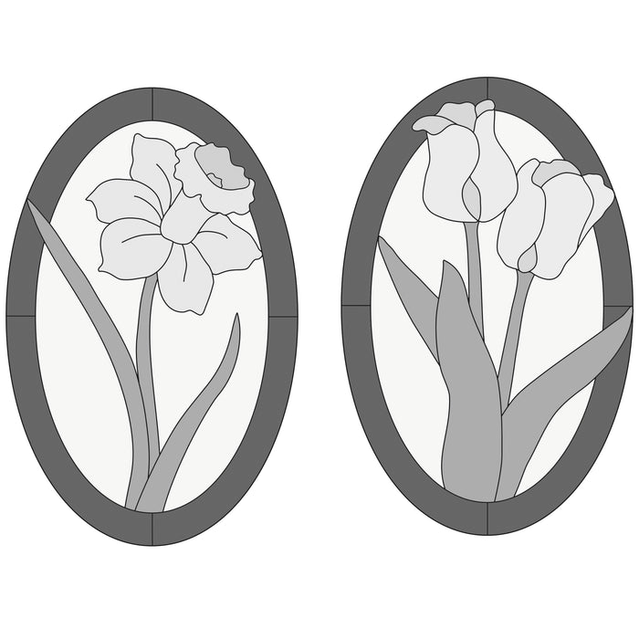 Daffodil & Tulip Oval frame