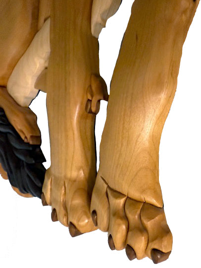 Life size German Shepherd Sitting Intarsia Wood Art