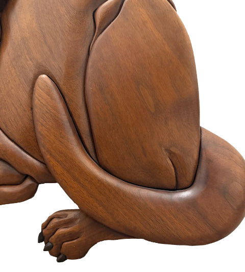 Life size Labrador Sitting Intarsia Wood Art