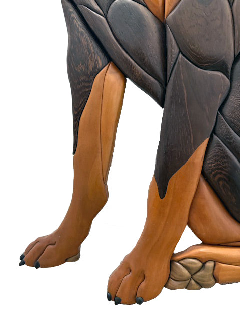Life size Rottweiler Art Intarsia Piece