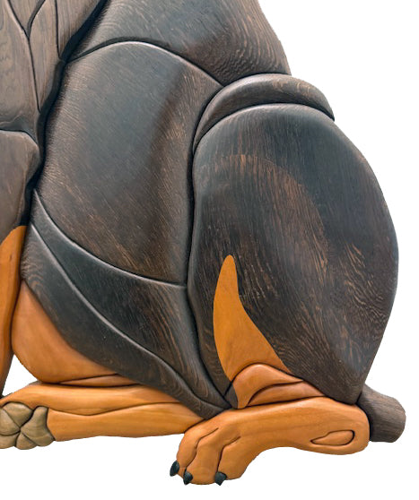 Life size Rottweiler Art Intarsia Piece