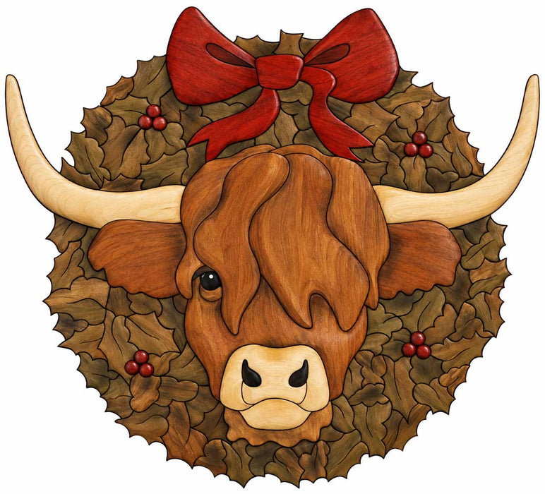 Highland Cow Christmas Wreath